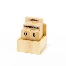 Wooden Block Perpetual Standing Desk Calendar – A Timeless & Eco-Friendly Organizer!