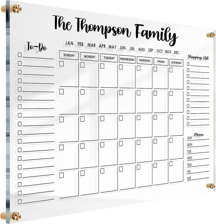 Dry Erase Acrylic Calendar – Stay Organized in Style!