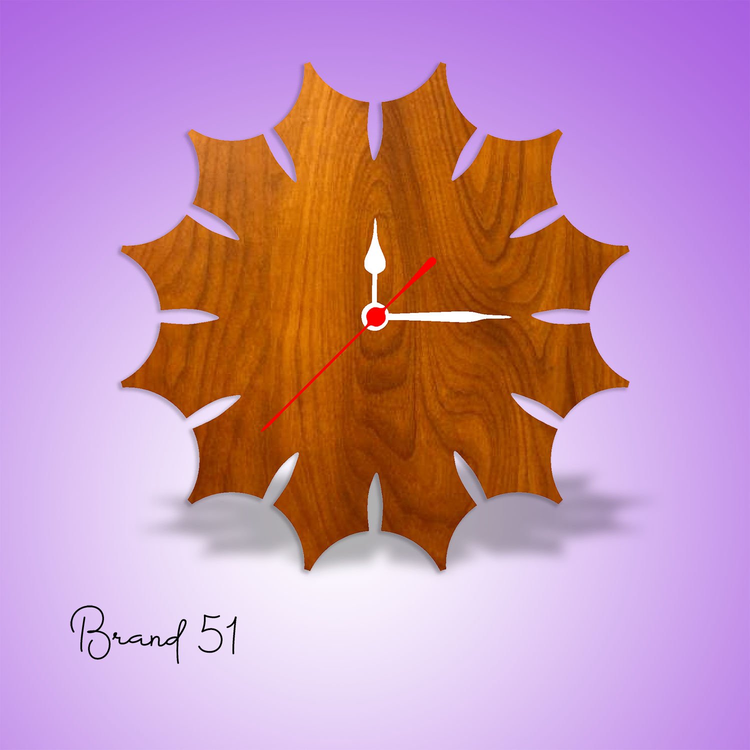 MDF Leafy Wall Clock – Nature-Inspired Elegance for Your Space