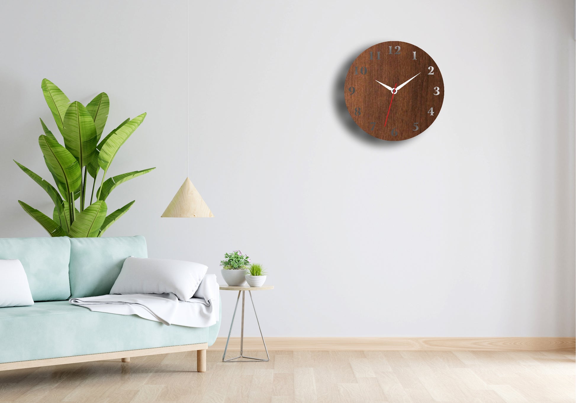 Dark Brown Round Wall Clock