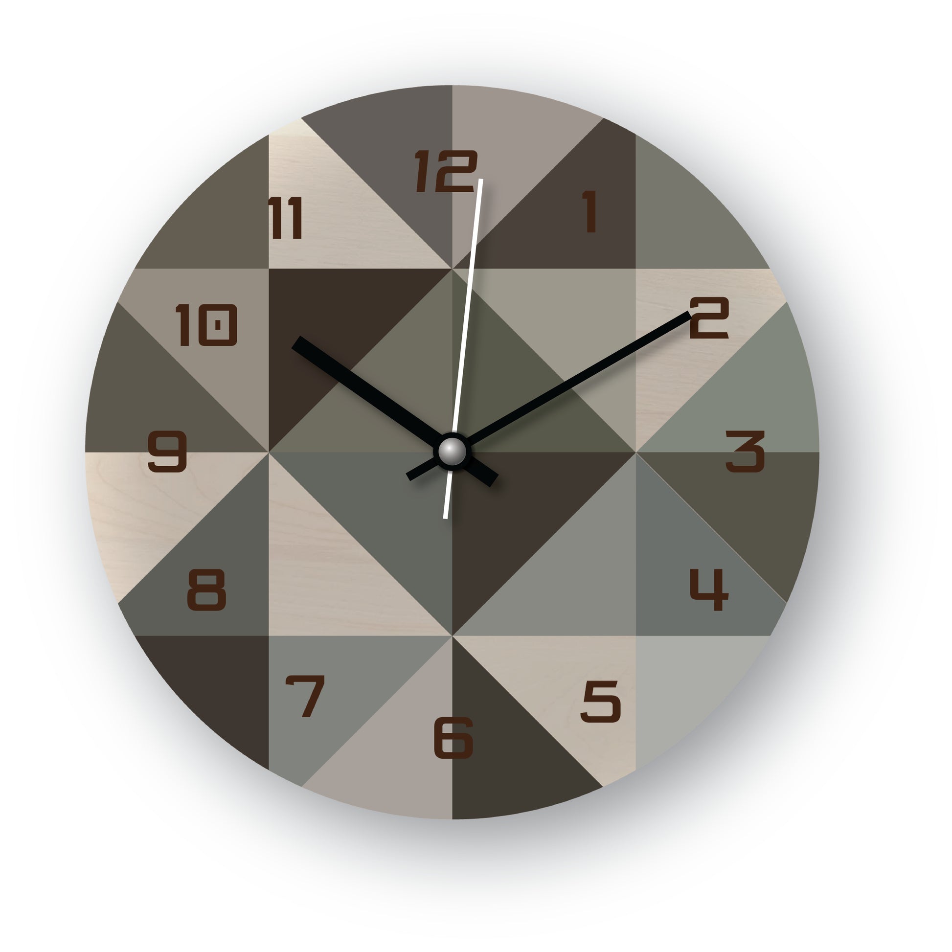 Gray Color Grid Typical Wall Clock