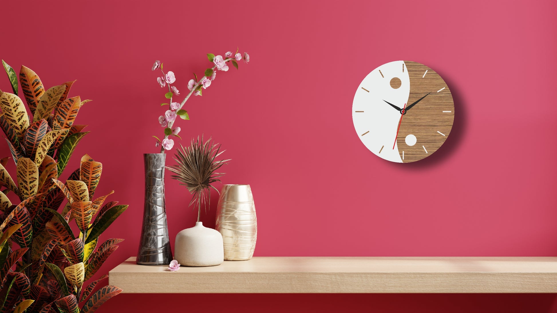 Half Vertical Wave Wall Clock