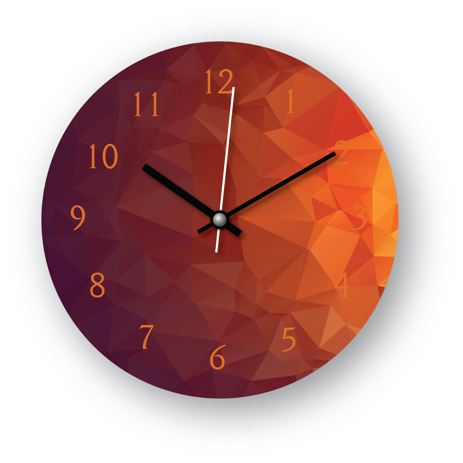 Orange Shade Wooden Wall Clock
