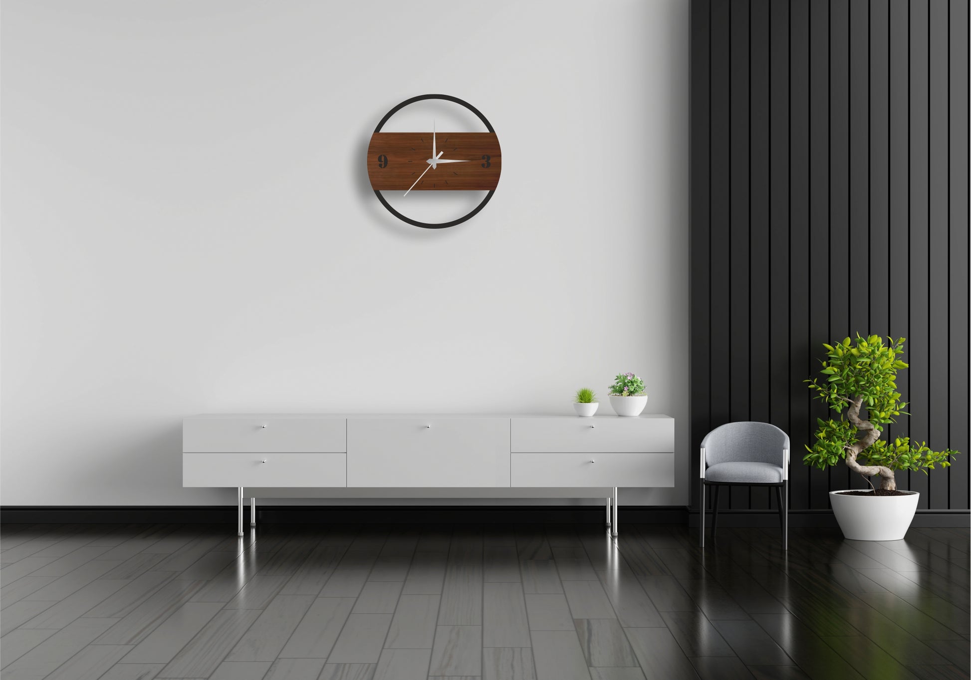 Wooden Circle Wall Clock