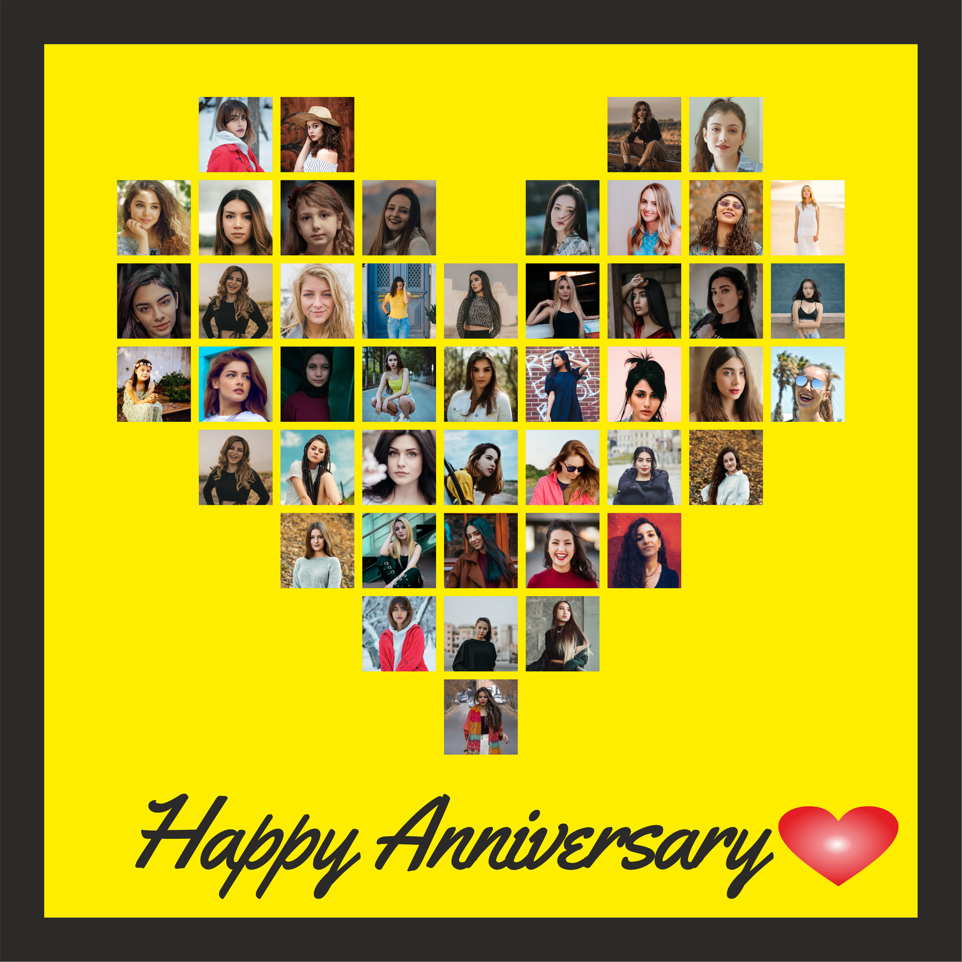Couple Puzzle Heart Wall Photo Frame