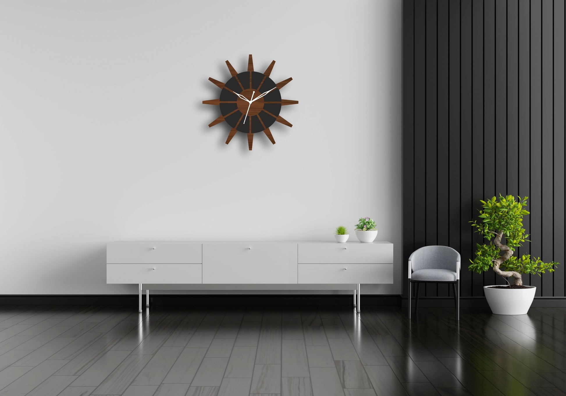 Sun Design Wall Clock