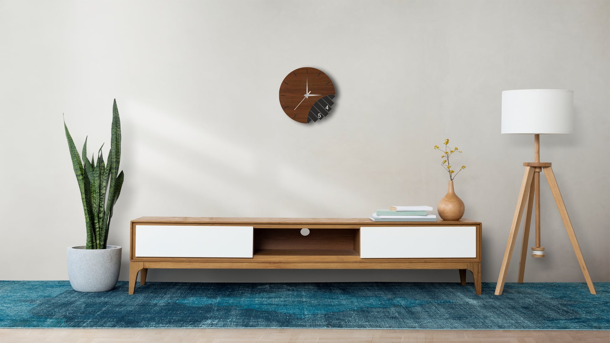 Brown Round Wall Clock