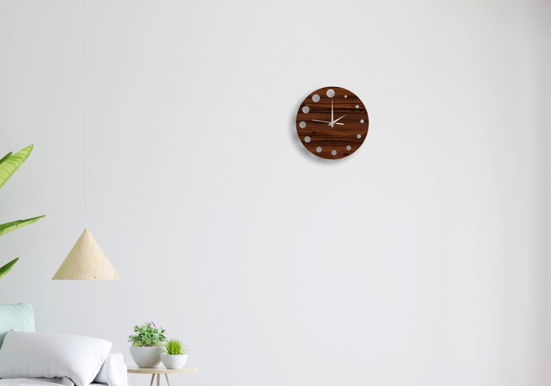 Dark Brown Circular Wall Clock