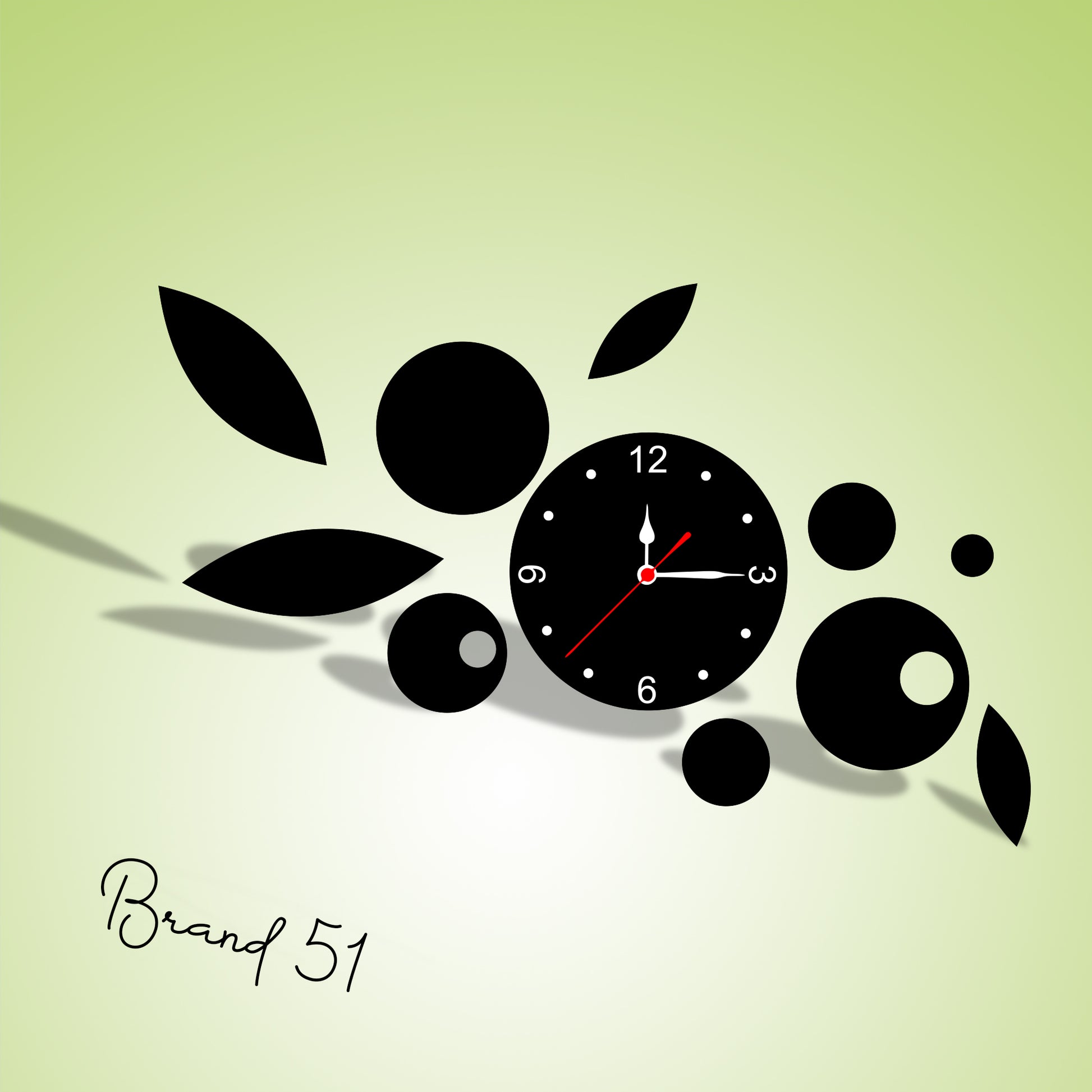 Leafy Style Round Wall Clock