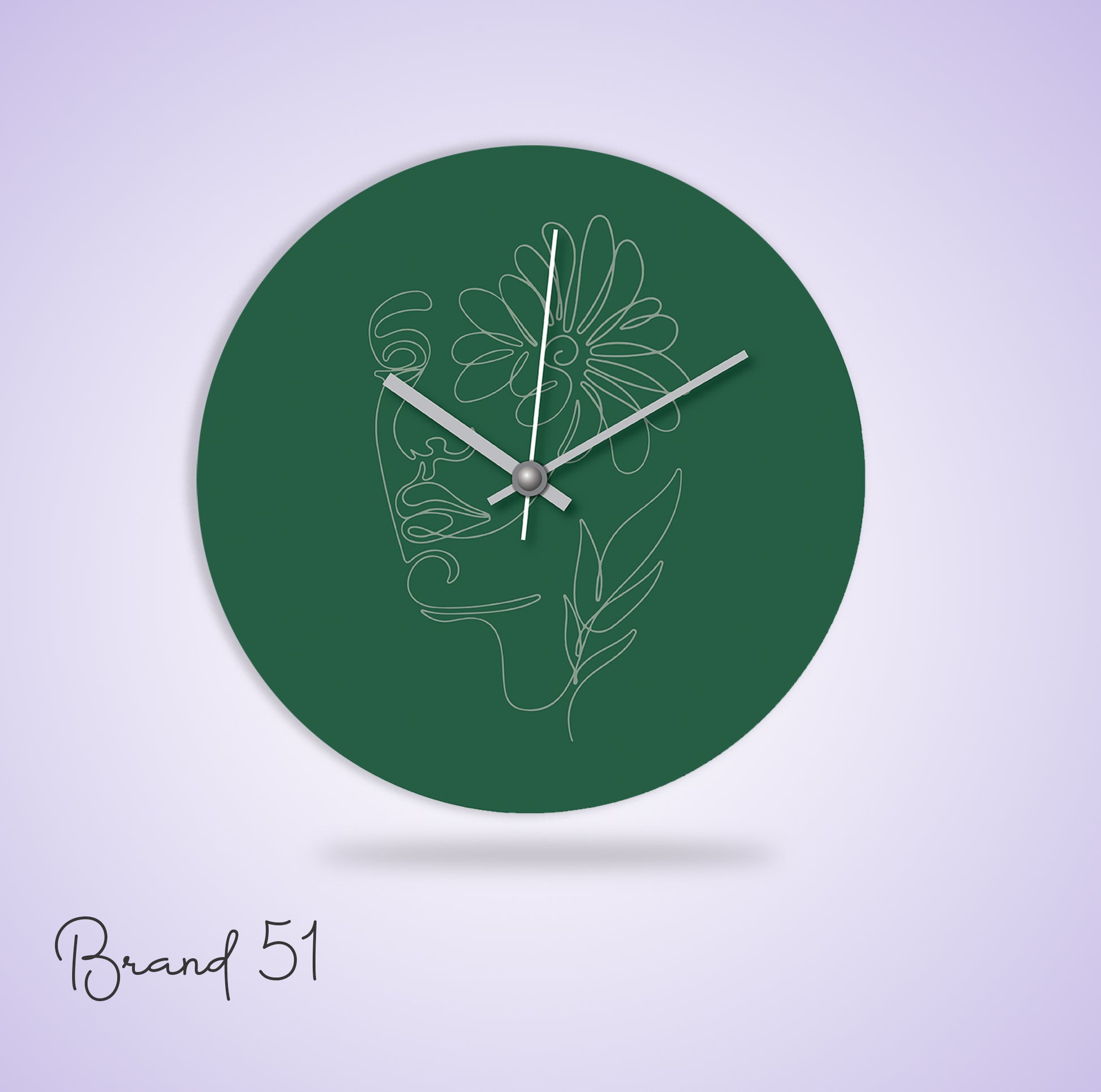 Green color ART Wall Clock