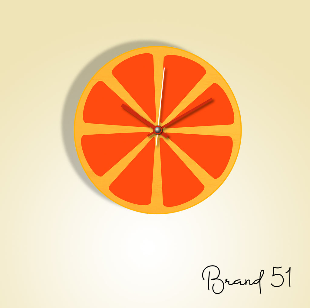 Orange slice wall Clock