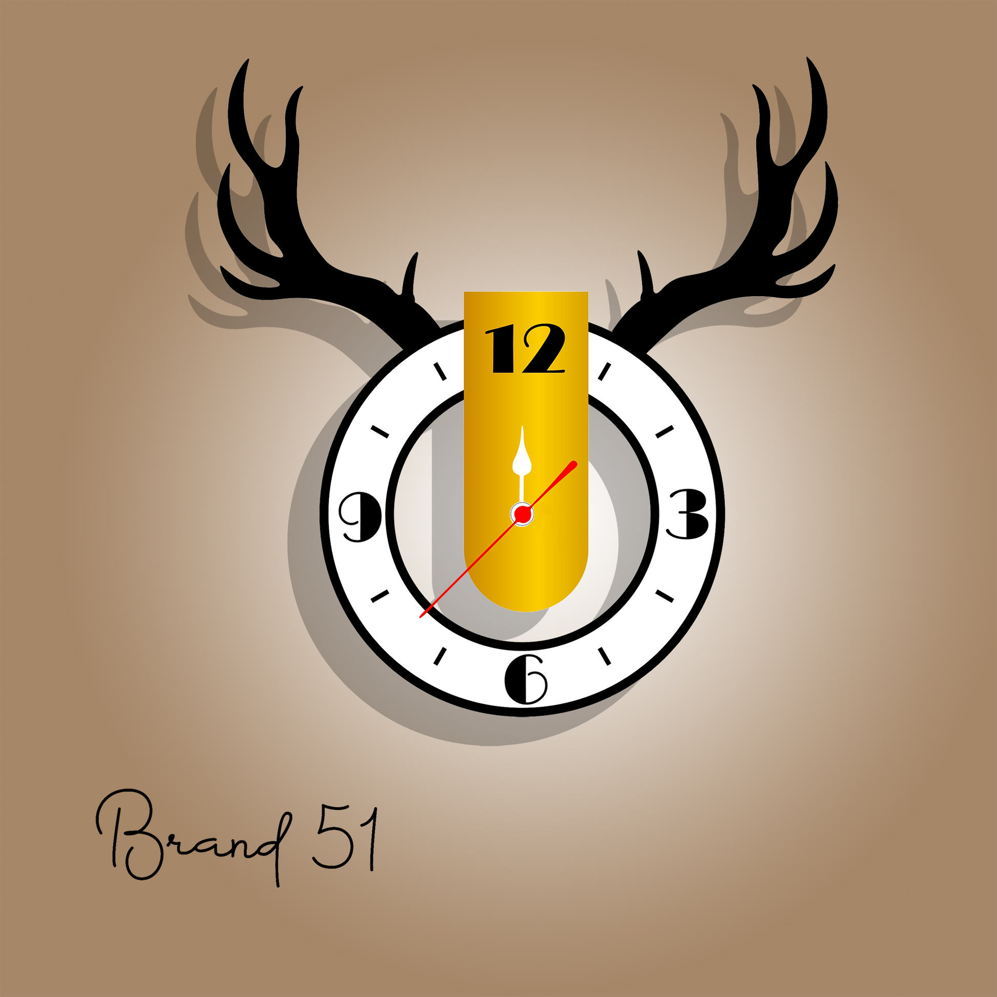 Customised Double layer Deer Face Cut Wall Clock