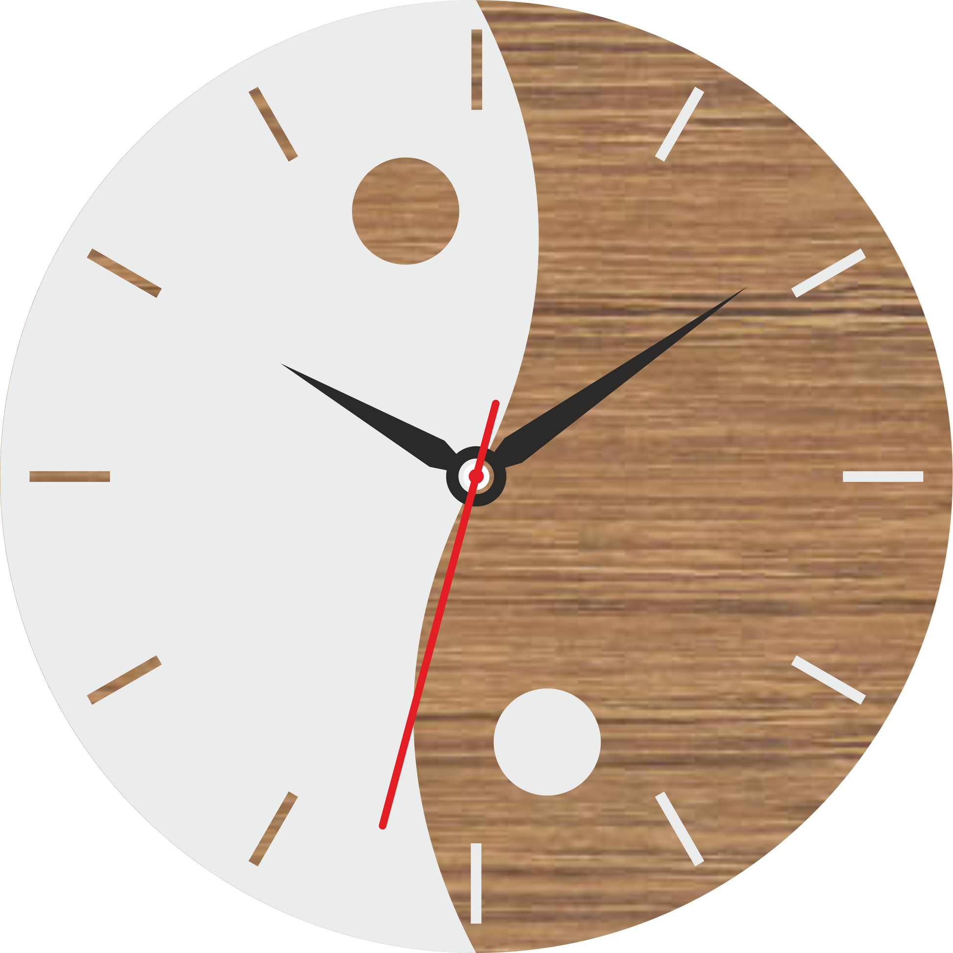 Half Vertical Wave Wall Clock