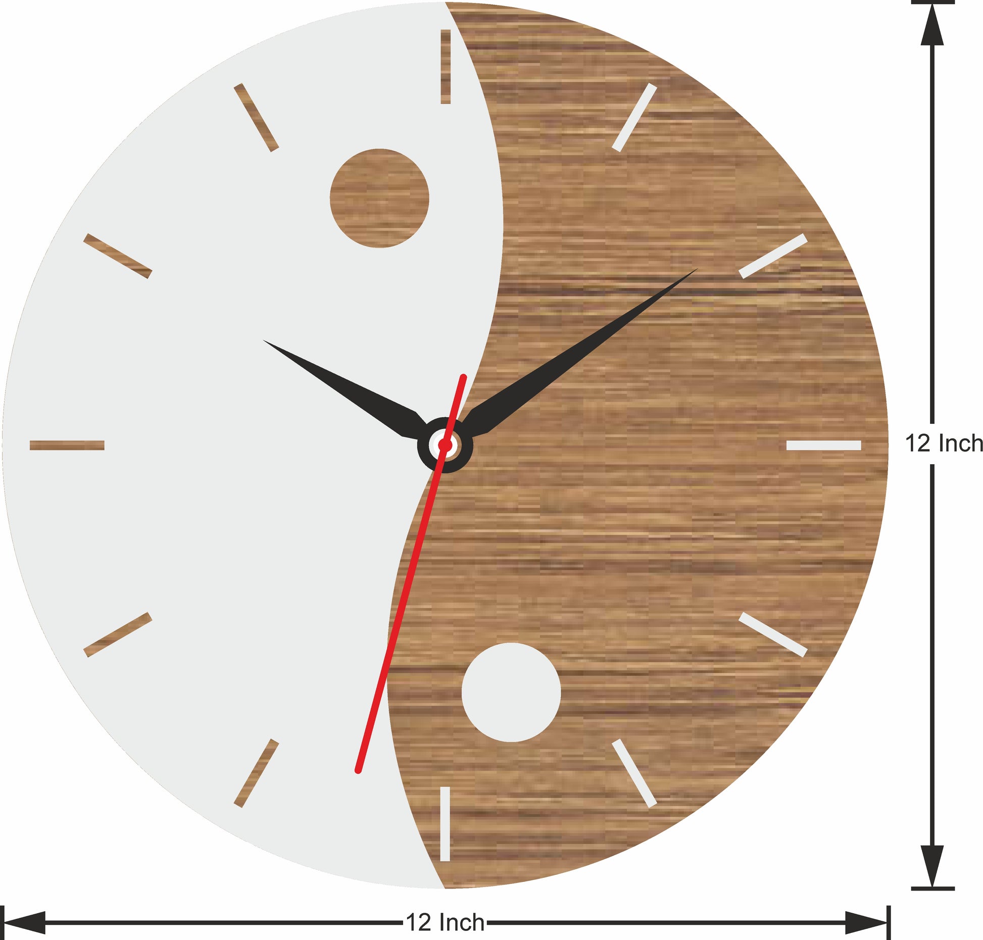 Half Vertical Wave Wall Clock