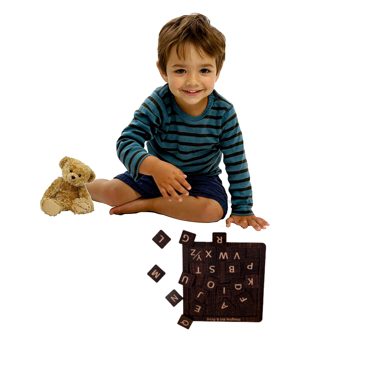Wooden Alphabet & Number Puzzle Board – Fun & Educational Learning Toy for Kids