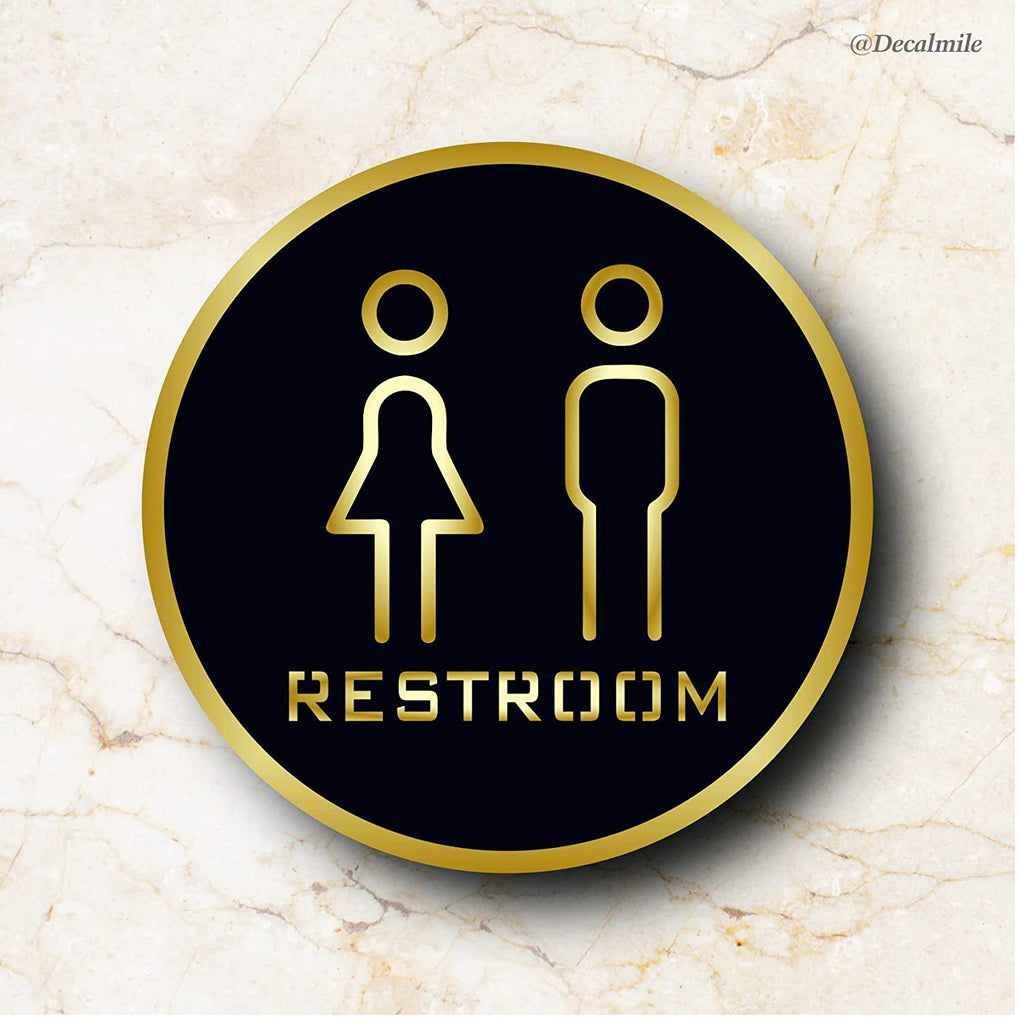 Restroom Metal Sign Board – Elegant & Durable Washroom Indicator