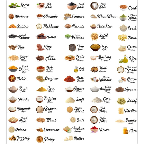 3D Waterproof Kitchen Jar Label Stickers (60 Stickers)