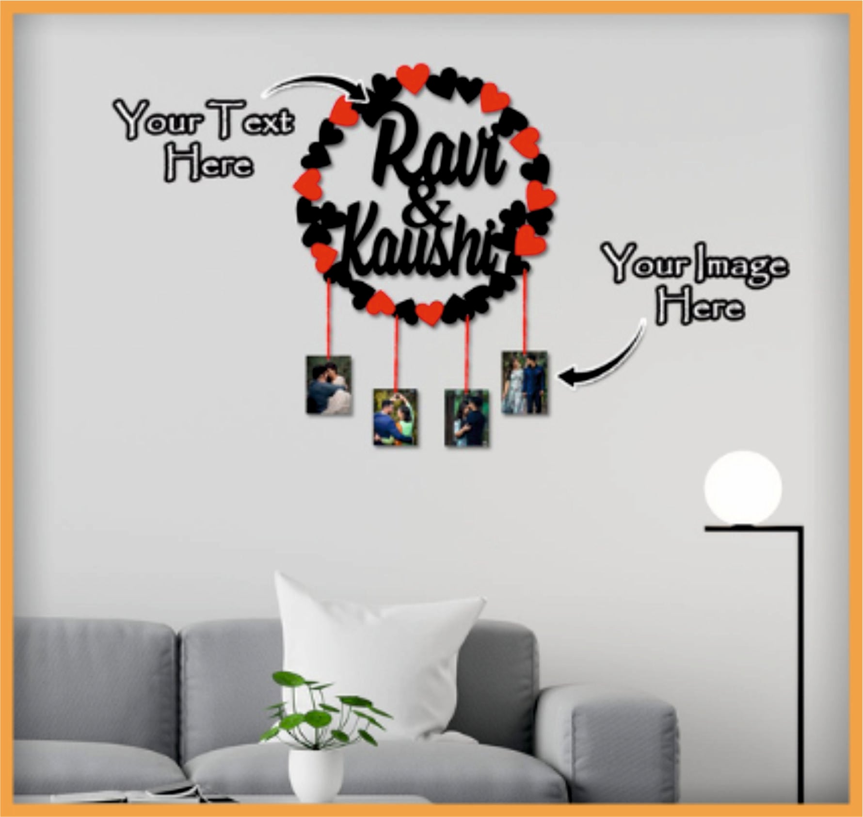 Customized Acrylic Wall Hanging for Couples – A Romantic Home Décor Gift