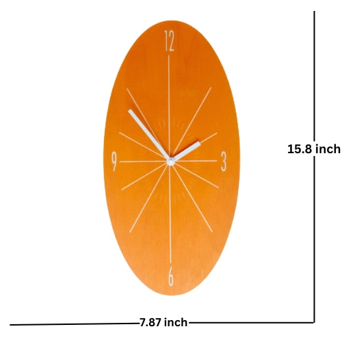Orange Classical Oval Wall Clock