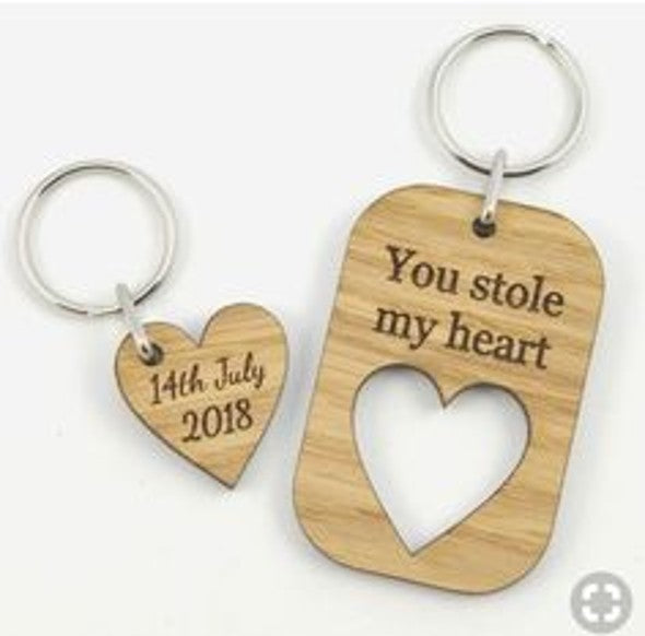 Engraved Wood Key Chain