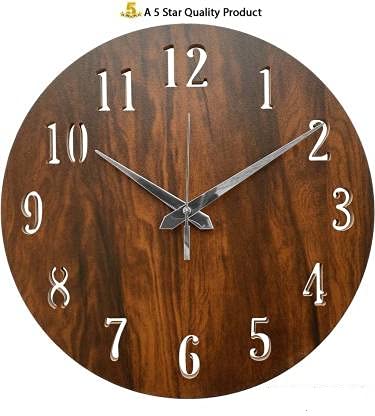 Dark Brown Round Wall Clock