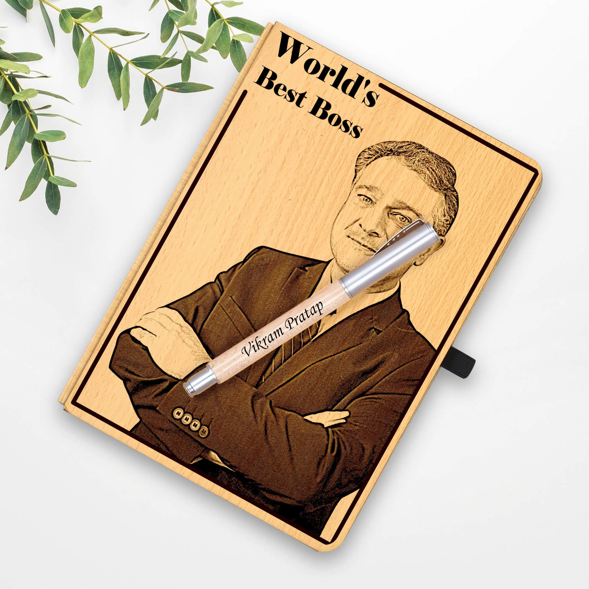 Customized Laser Engraved MDF Diary – Personalized & Elegant Wooden Notebook