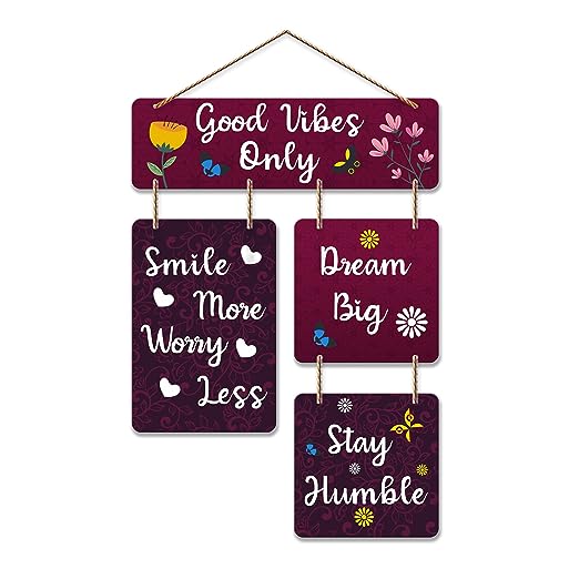 Good Vibes Wooden Wall Hanging – Bring Elegance