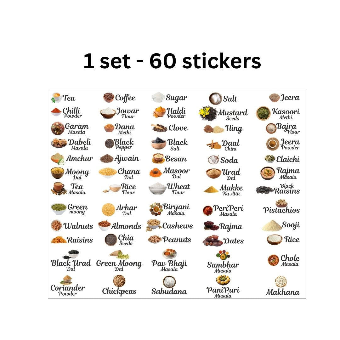 Vibrant 3D Waterproof Kitchen Stickers – Set of 60 for Homes