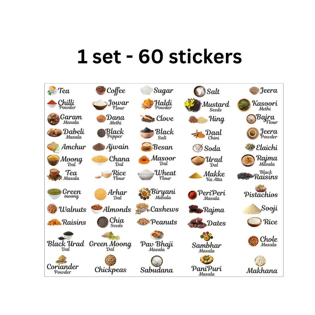 Vibrant 3D Waterproof Kitchen Stickers – Set of 60 for Homes