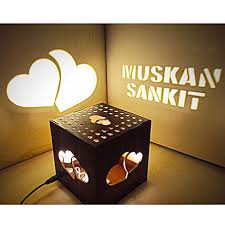 Personalized Wooden Shadow Box with Night Lamp