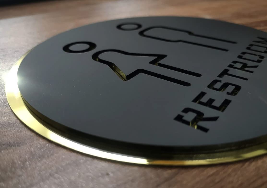 Restroom Metal Sign Board – Elegant & Durable Washroom Indicator