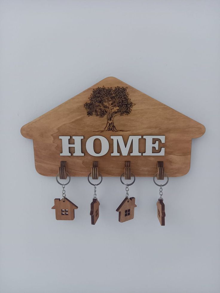 Hang Your Day Here – Wooden Home Key Hanger