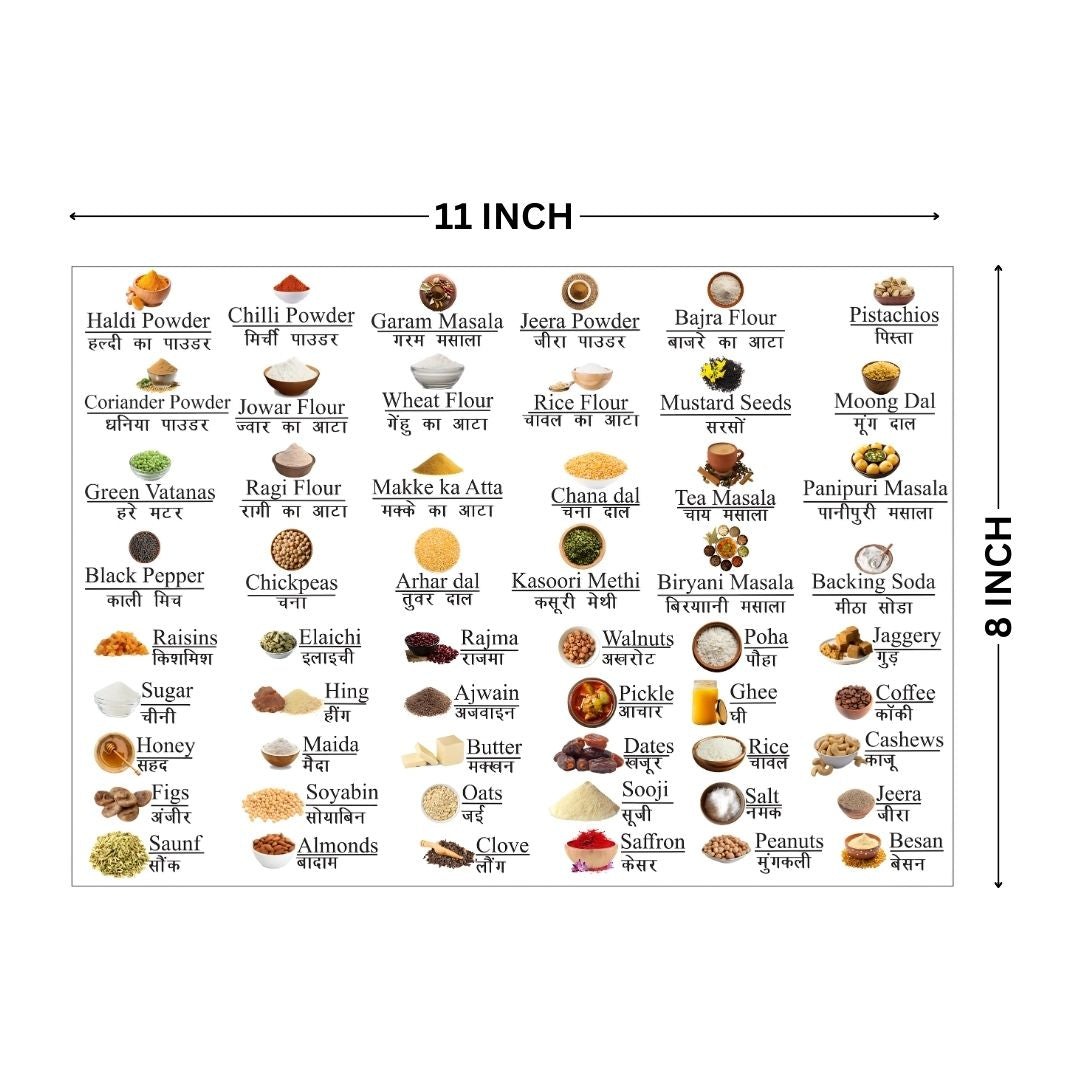 DIY Kitchen Jar Stickers – 3D Waterproof Kitchen decor (Set of 60)