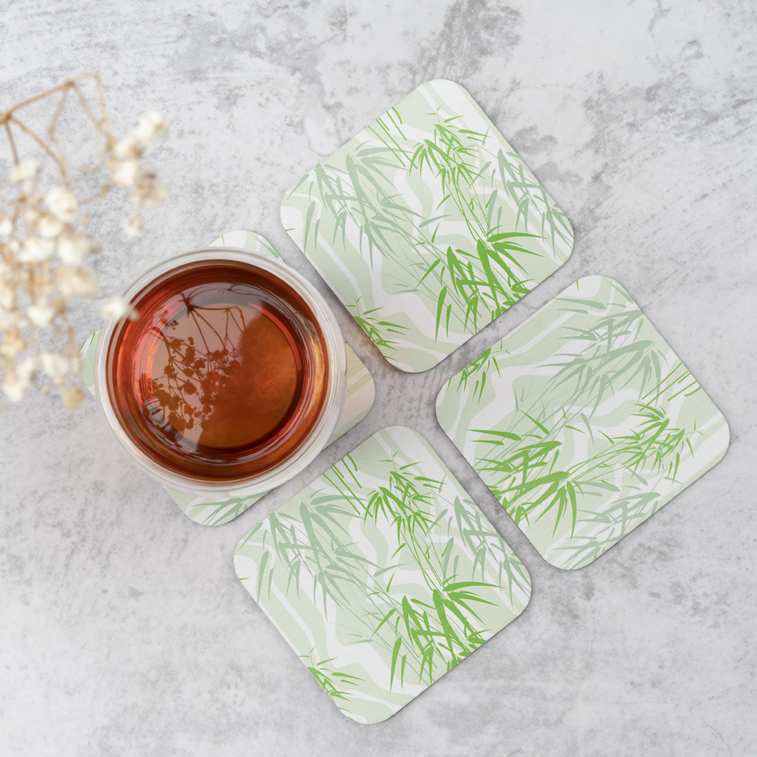 Natural Bamboo Style Tea Coaster – Eco-Friendly Elegance for Everyday Moments(set of 4).