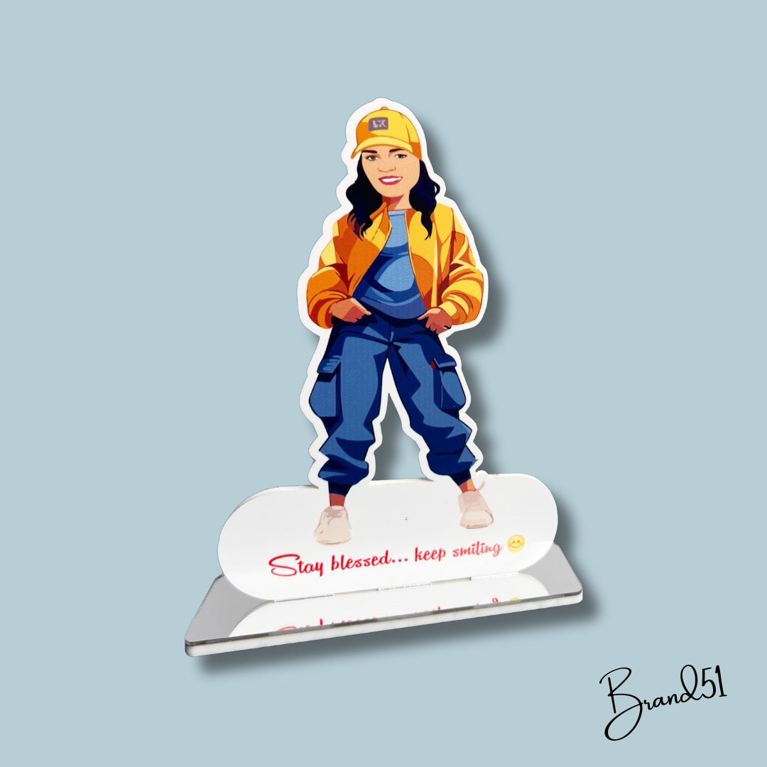 Personalized Self Caricature with Motivational Quote – Inspire & Express Yourself!