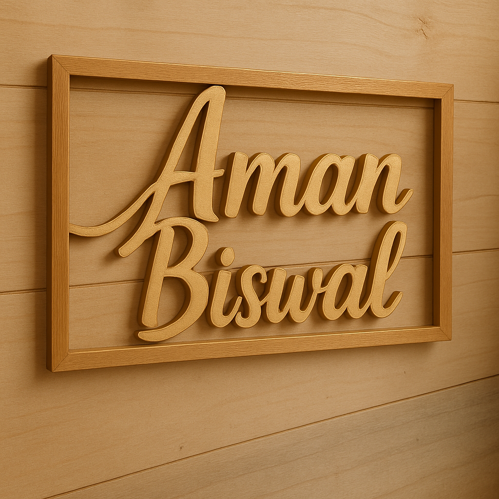 Premium Wooden Name Plate – 8mm MDF | Customizable Wall Decor for Home & Office