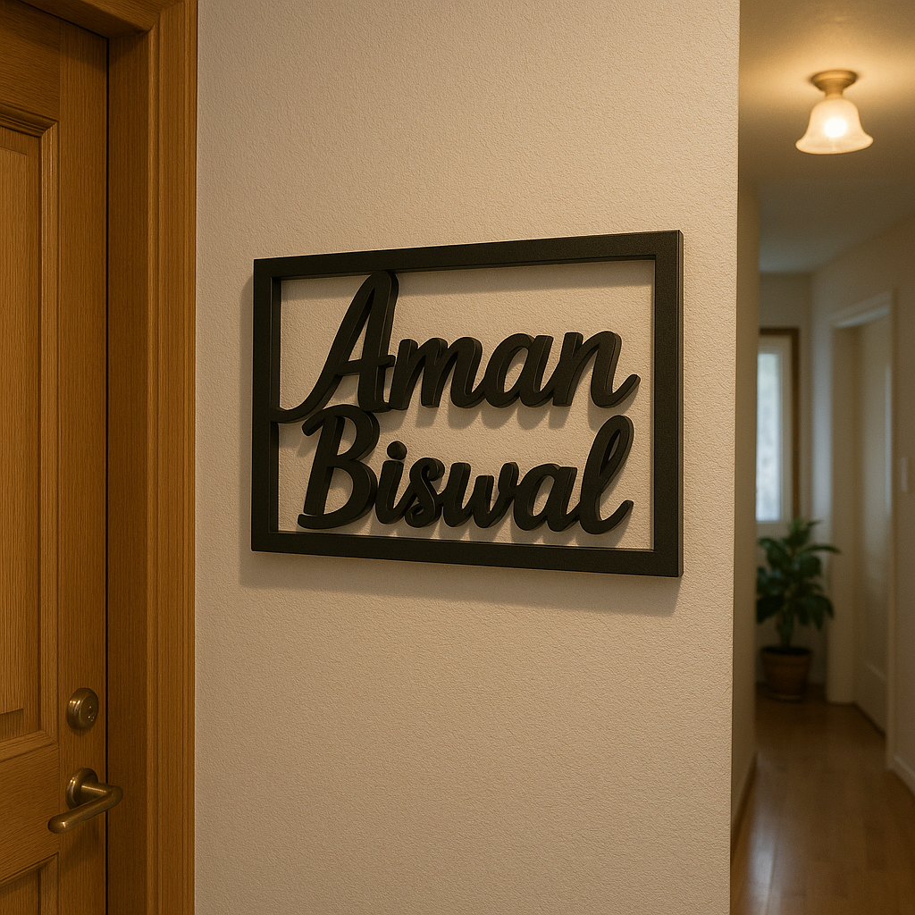 Premium Wooden Name Plate – 8mm MDF | Customizable Wall Decor for Home & Office
