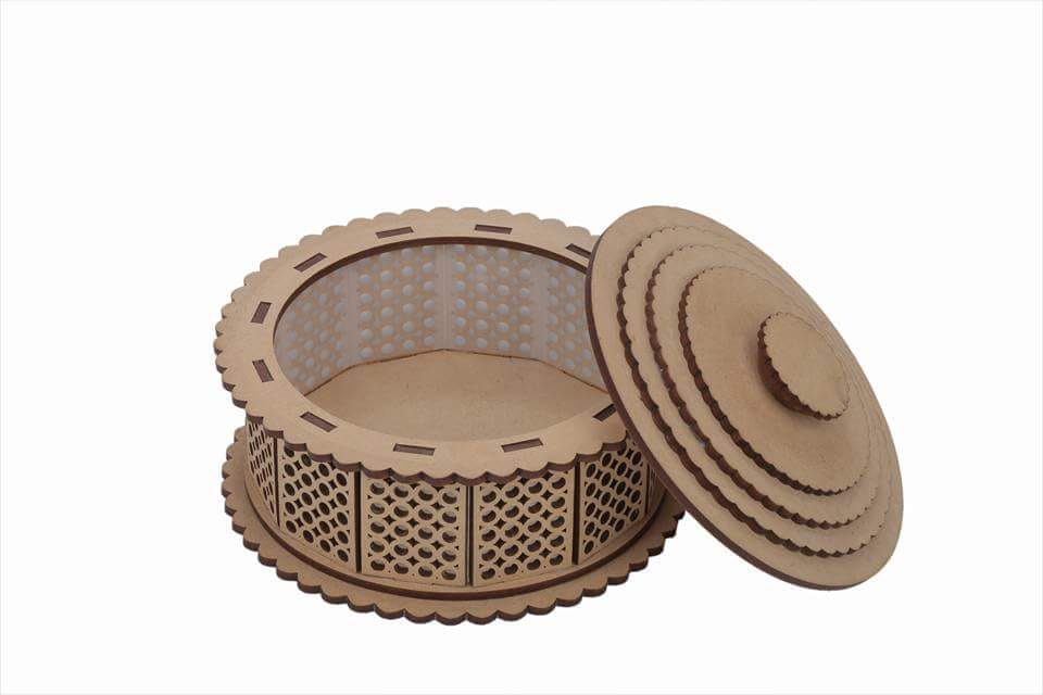 Wooden Laser-Cut Storage Box – Functional Art for Everyday Use