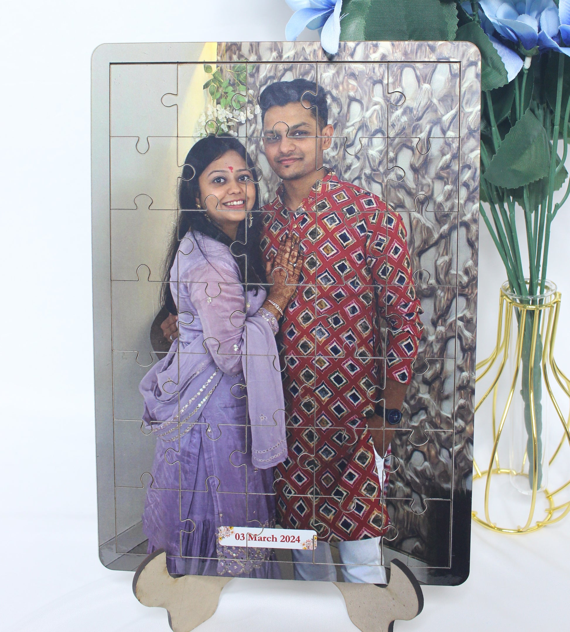 Customized MDF Couple Puzzle with Names & Dates – A Unique & Romantic Gift