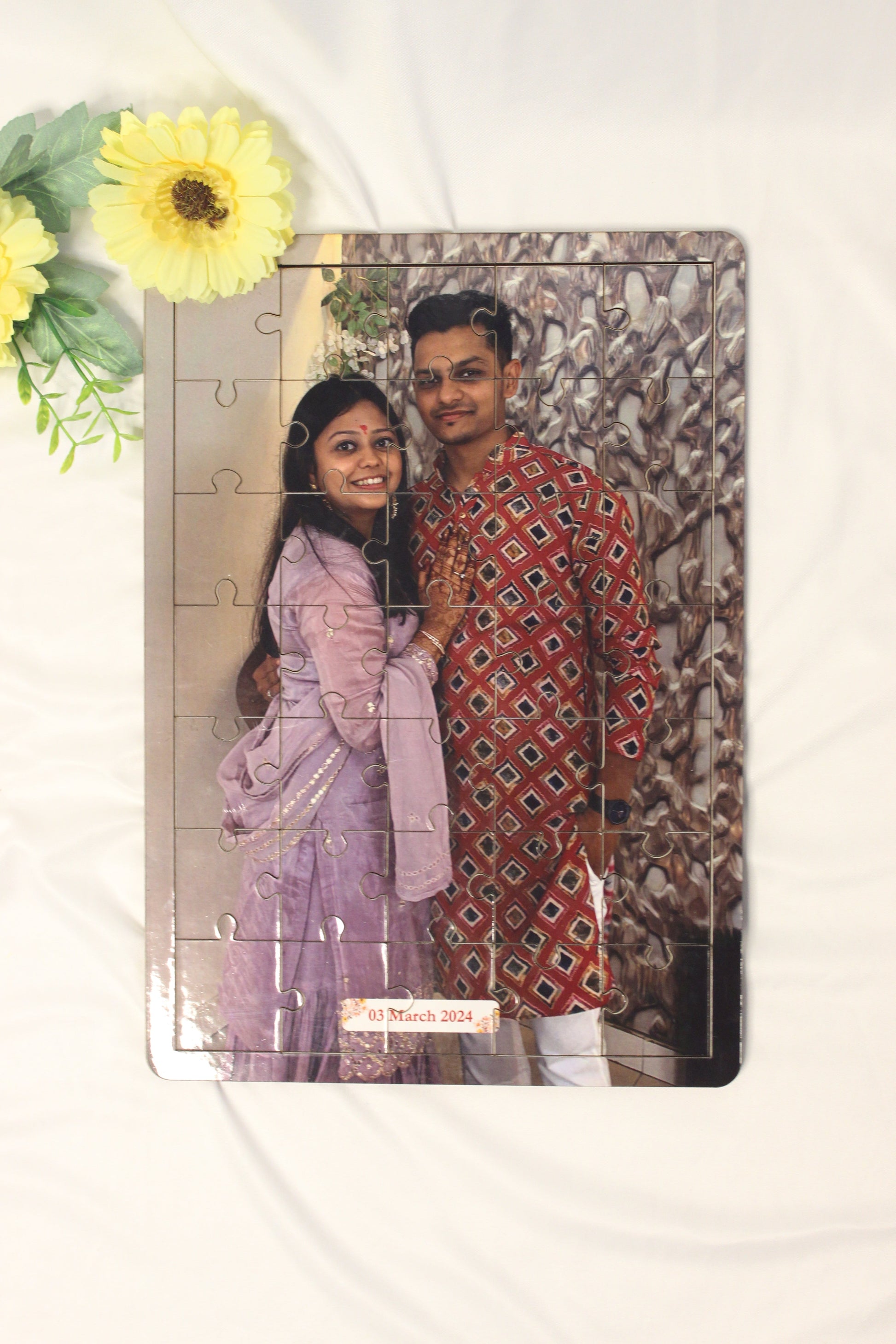 Customized MDF Couple Puzzle with Names & Dates – A Unique & Romantic Gift