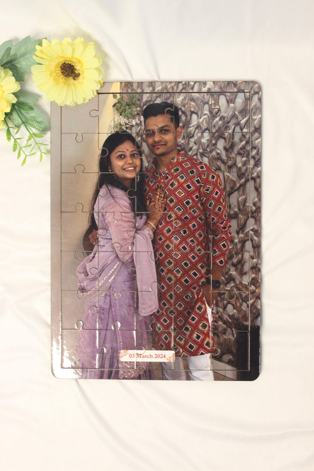 Customized MDF Couple Puzzle with Names & Dates – A Unique & Romantic Gift