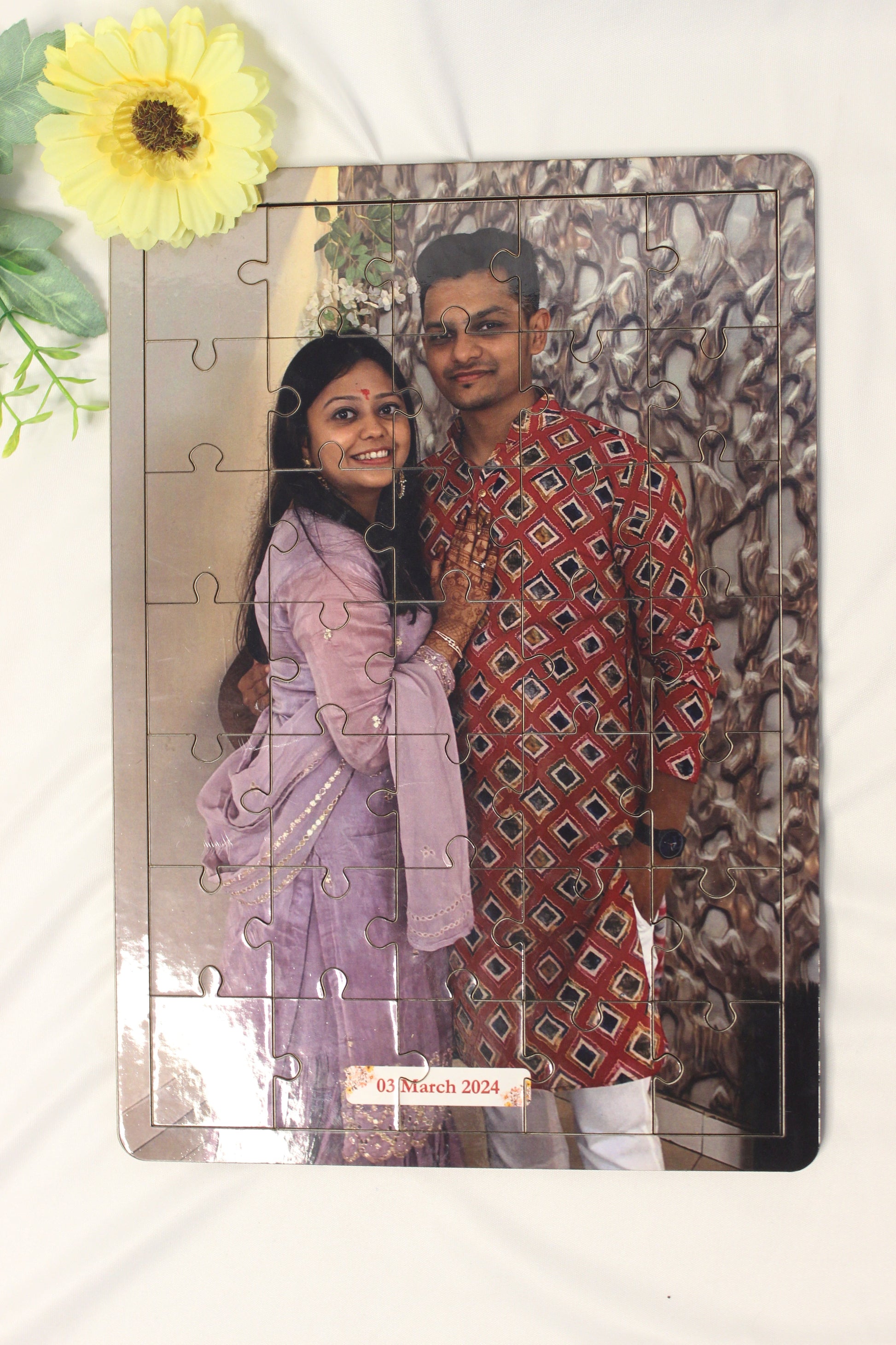 Customized MDF Couple Puzzle with Names & Dates – A Unique & Romantic Gift