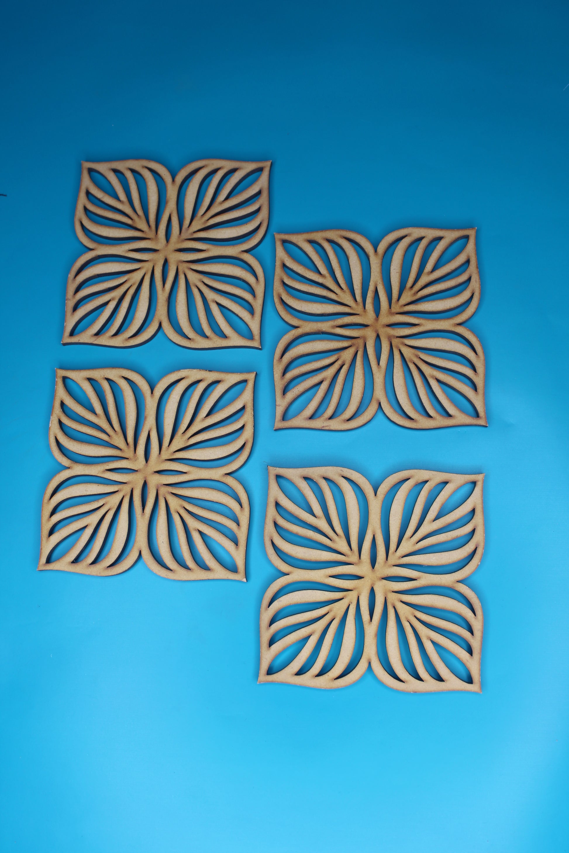 MDF Tea Coasters – Stylish & Durable Drinkware(set of 4)