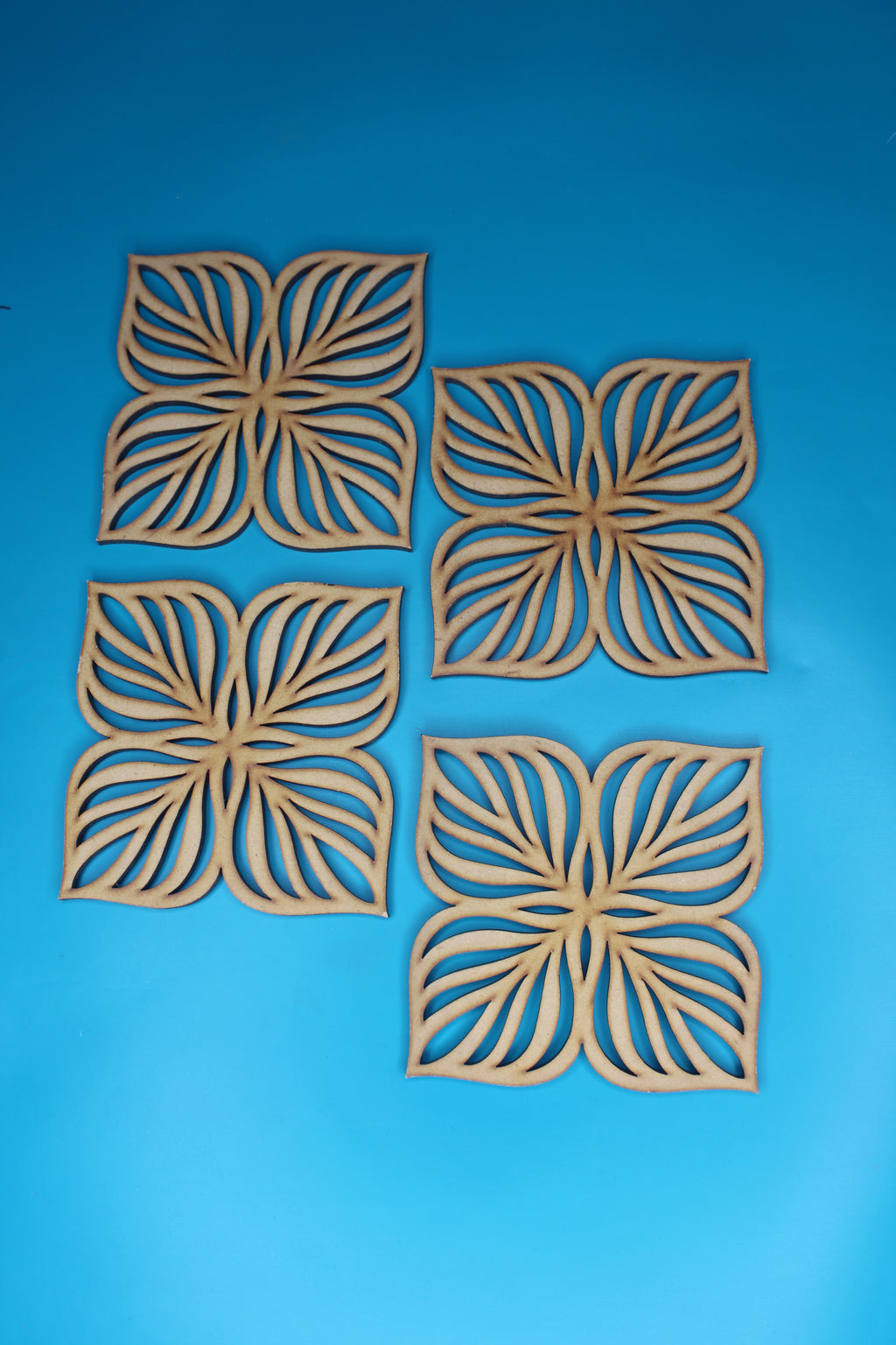MDF Tea Coasters – Stylish & Durable Drinkware(set of 4)