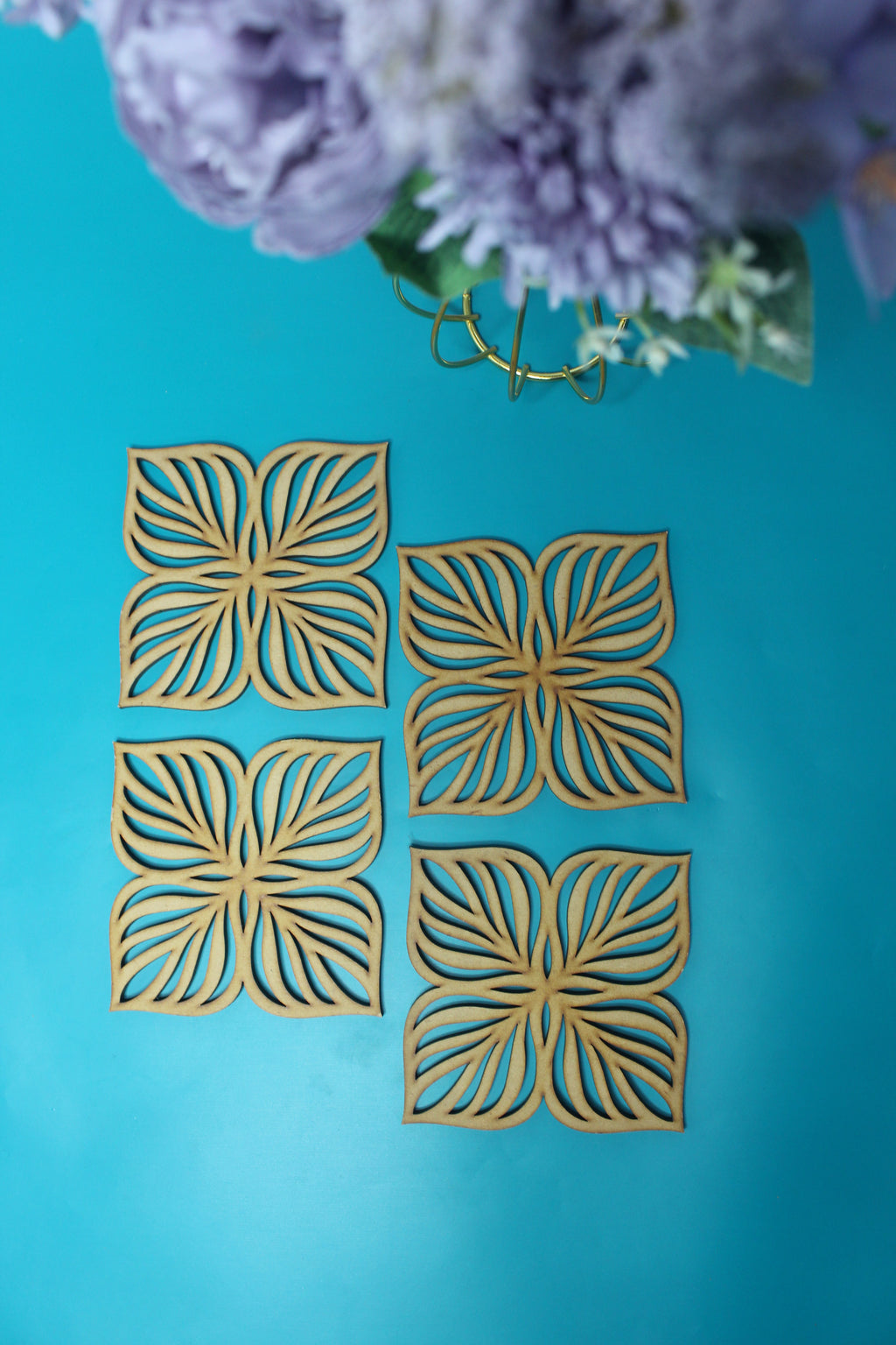 MDF Tea Coasters – Stylish & Durable Drinkware(set of 4)