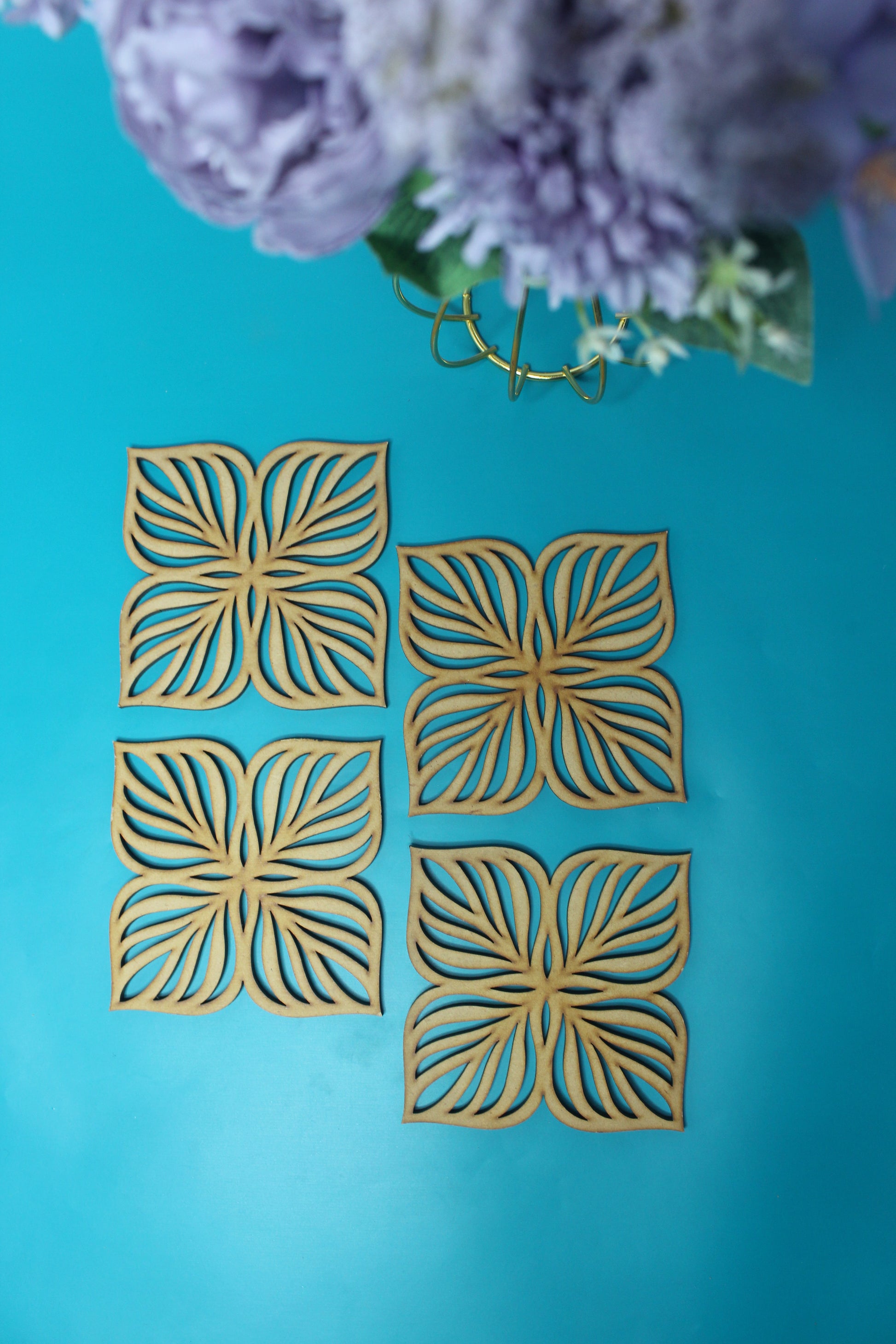 MDF Tea Coasters – Stylish & Durable Drinkware(set of 4)
