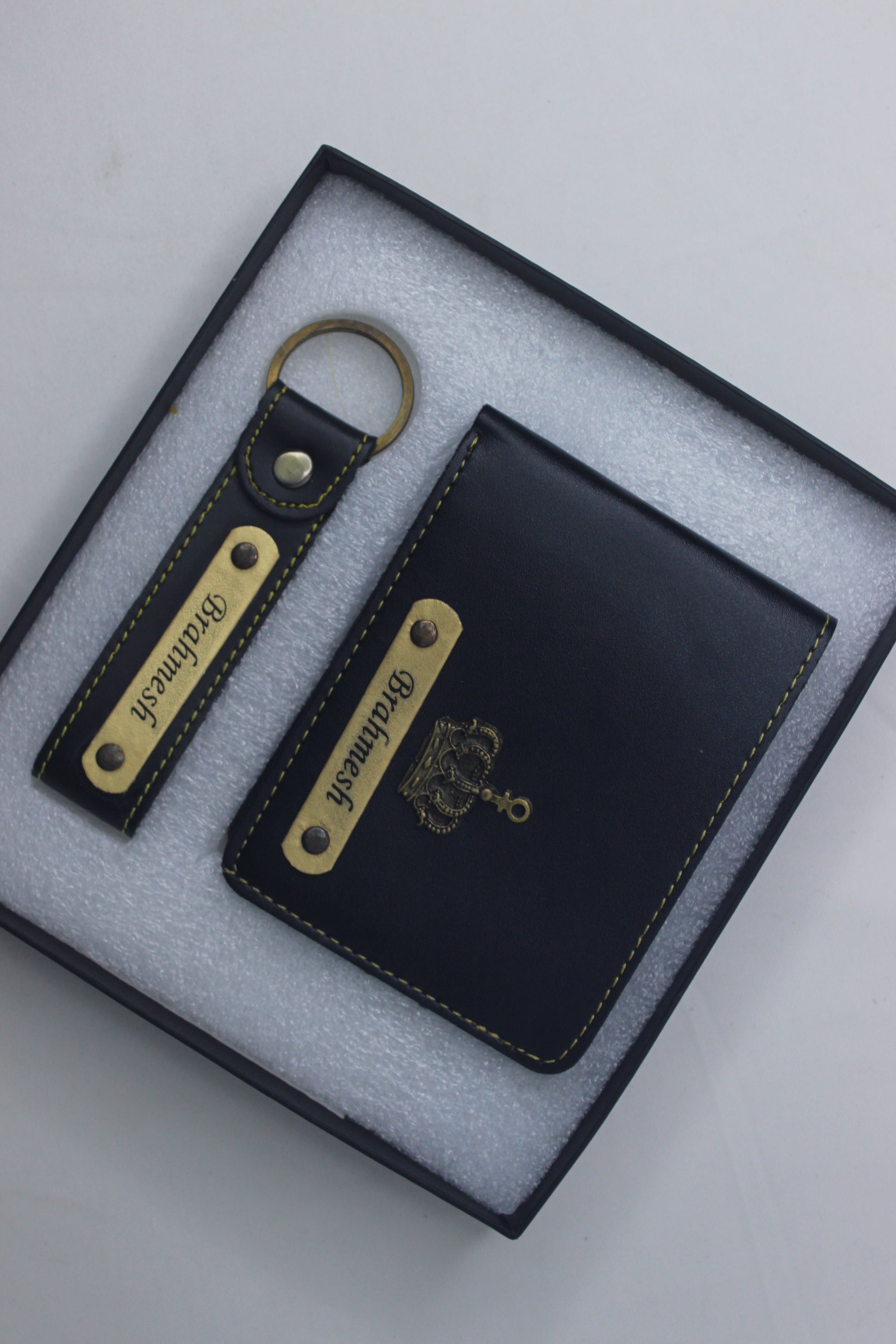 Customized Blue Colored Name Wallet & Keychain Set – A Personalized Gift