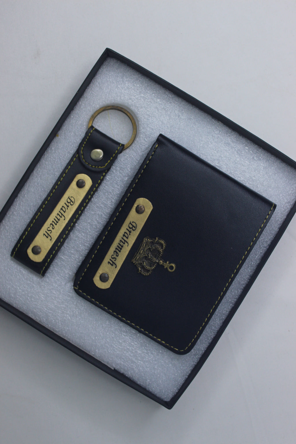 Customized Blue Colored Name Wallet & Keychain Set – A Personalized Gift