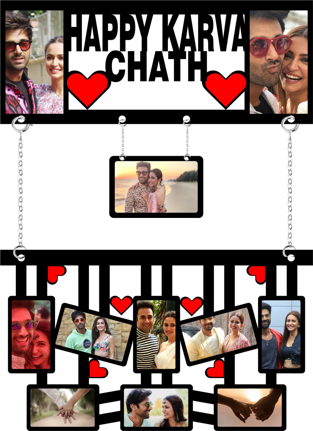 Couple Karwa Chauth Photo Frame