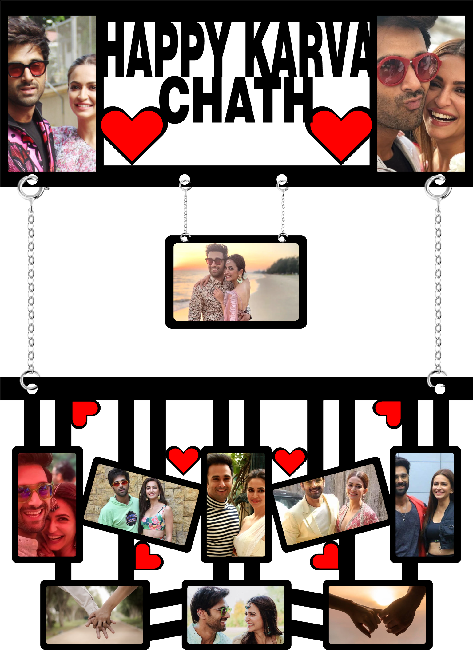 Couple Karwa Chauth Photo Frame